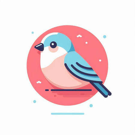 Cute cartoon bird. Colorful vector illustration in flat style.のイラスト素材