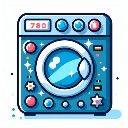 Washing machine icon. Flat illustration of washing machine vector icon for web designのイラスト素材