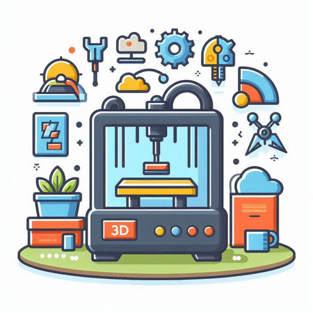 Coffee machine in flat line design style. Vector illustration.のイラスト素材