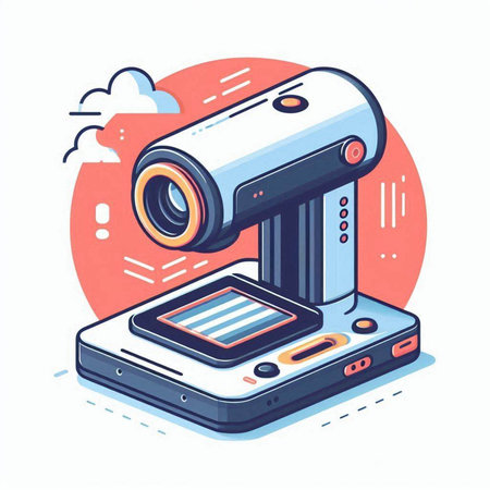 Surveillance camera on white background. Vector illustration in cartoon style.のイラスト素材