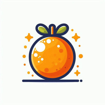Orange fruit icon. Vector illustration in flat style on white background.のイラスト素材