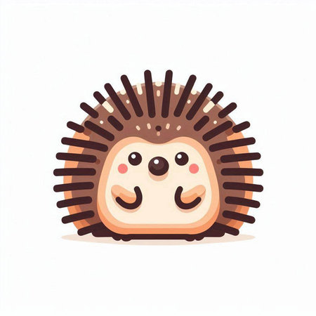 Cute hedgehog cartoon isolated on white background. Vector illustration.のイラスト素材