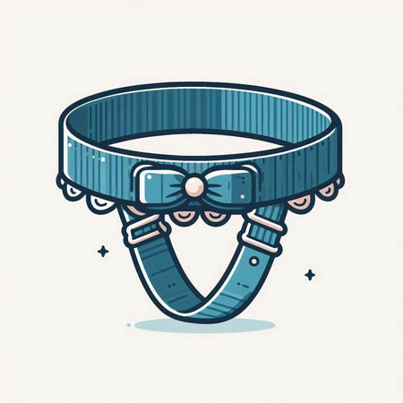 Vector illustration of Cute dog collar. Isolated on white background.のイラスト素材