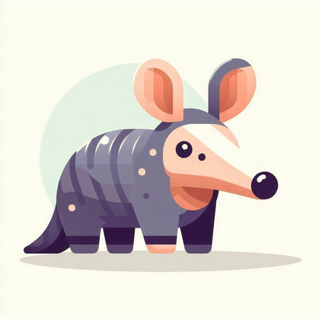 Armadillo vector illustration. Cute animal in cartoon style.のイラスト素材
