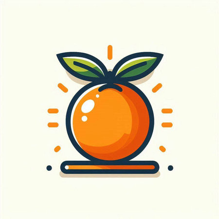 Orange fruit icon, flat design, vector illustration eps 10.のイラスト素材