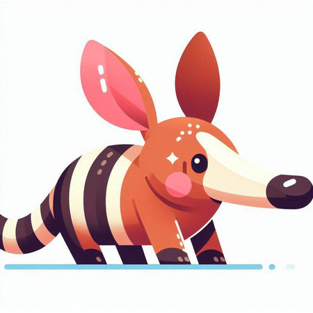 Cute cartoon animal. Vector illustration. Isolated on white background.のイラスト素材