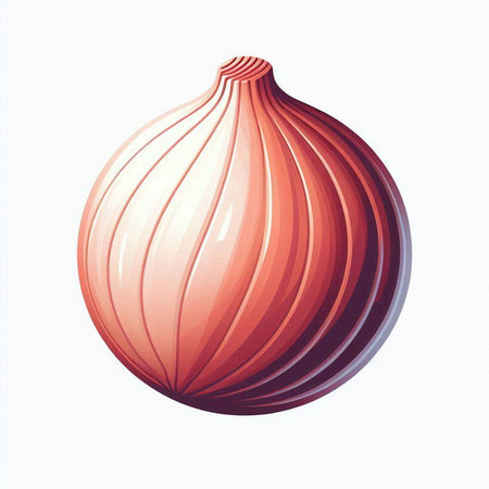 Illustration of a red onion on a white background, vector illustrationのイラスト素材