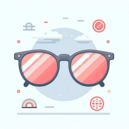 Sunglasses on white background. Vector illustration in flat style.のイラスト素材