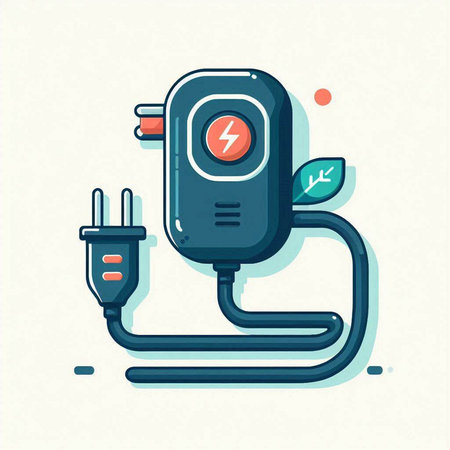Electric power plug icon in flat style. Vector illustration for web design.のイラスト素材