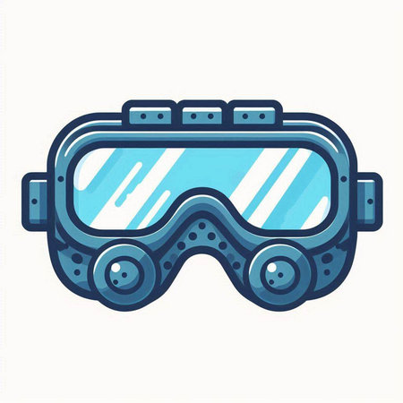 Vector illustration of a diving goggles. Isolated on white background.のイラスト素材