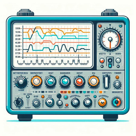 Electrocardiogram monitor. Vector illustration in retro style.のイラスト素材