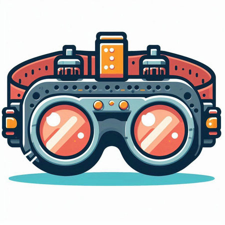 Cartoon binoculars. Vector illustration. Isolated on white background.のイラスト素材