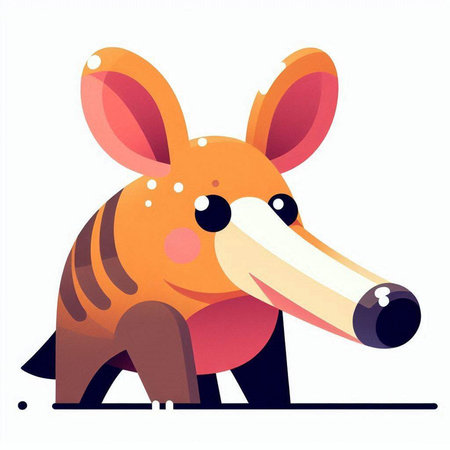 Cute cartoon armadillo. Vector illustration isolated on white background.のイラスト素材