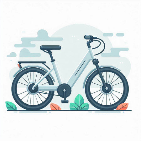 Vector illustration of bicycle in flat style. Isolated on white background.のイラスト素材