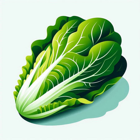 Vector illustration of fresh chinese cabbage isolated on white background. Healthy food.のイラスト素材