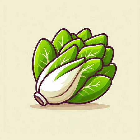 Lettuce icon. Vector illustration of a fresh green lettuce.のイラスト素材