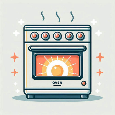 Oven icon. Flat illustration of oven vector icon for web designのイラスト素材