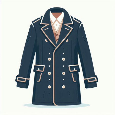 Men's coat. Vector illustration of a man in a coat.のイラスト素材