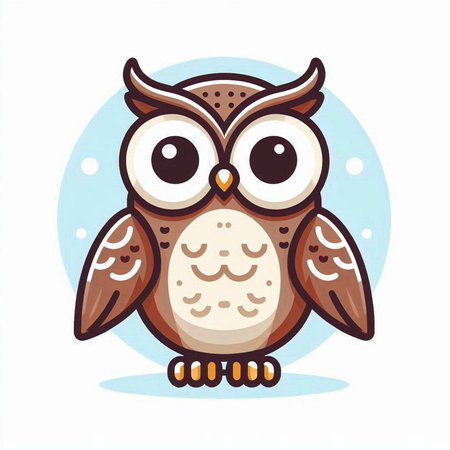 Cute owl vector illustration. Isolated on a white background.のイラスト素材