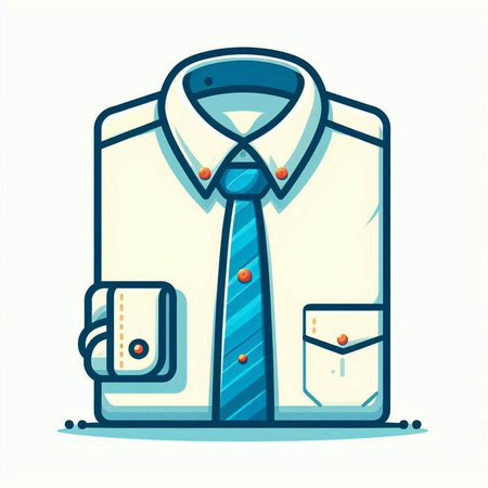 Men's shirt and tie. Vector illustration in flat design style.のイラスト素材