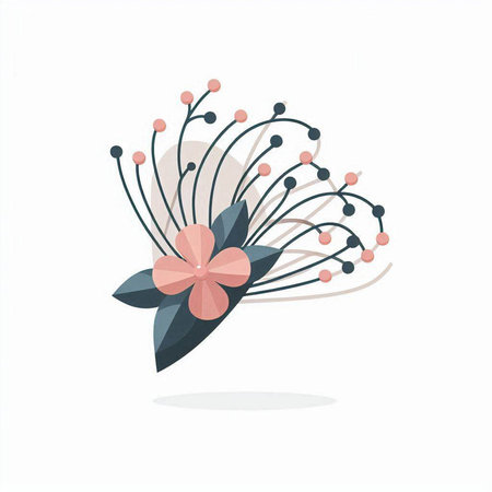 abstract flower on a white background, vector illustration, eps 10のイラスト素材