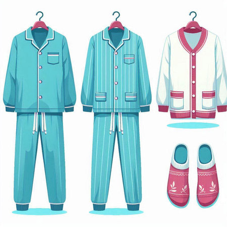 Illustration of a set of pajamas. Vector illustration.のイラスト素材
