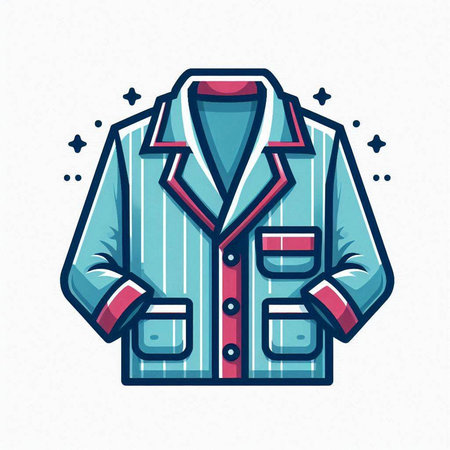 Illustration of a blue jacket on a white background. Vector illustrationのイラスト素材