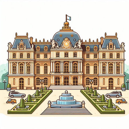 Royal Belvedere palace in Brussels, Belgium. Vector illustration.のイラスト素材