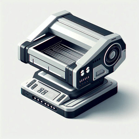 Printer isolated on a white background. 3d rendering. Computer digital drawing.のイラスト素材