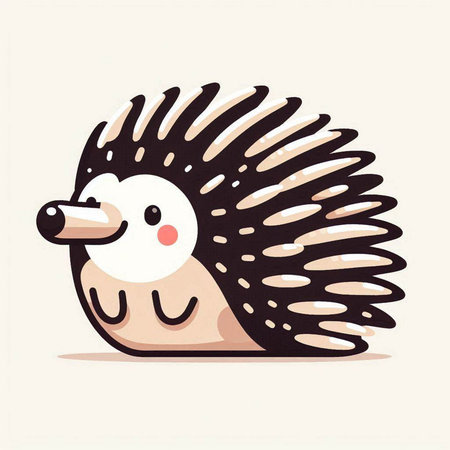 Cute cartoon hedgehog. Vector illustration of a cute hedgehog.のイラスト素材
