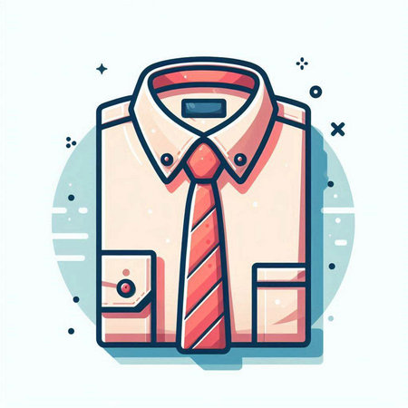 Shirt and tie icon in flat style. Vector illustration of shirt and tie.のイラスト素材