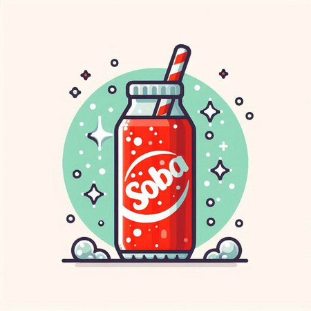 Bottle of Coca-Cola. Vector illustration in flat style.のイラスト素材