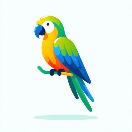 Colorful parrot isolated on a white background. Vector illustration.のイラスト素材