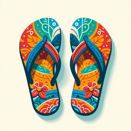 Flip-flops. Colorful vector illustration for your designのイラスト素材