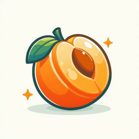 Peach fruit isolated on white background. Vector illustration. EPS 10.のイラスト素材