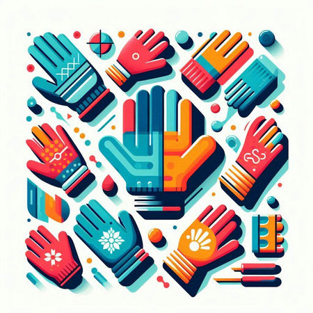 Protective gloves in flat style on white background. Vector illustration.のイラスト素材
