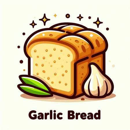 Illustration of a Letter G for Bread and Garlic on White Backgroundのイラスト素材