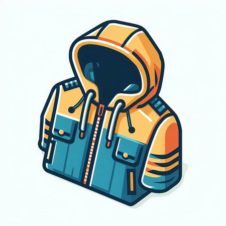 Vector illustration of a man in a raincoat. Cartoon style.のイラスト素材