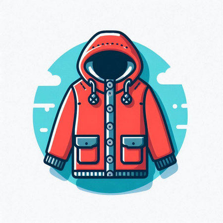 Winter jacket icon. Vector illustration of a winter jacket on a white background.のイラスト素材
