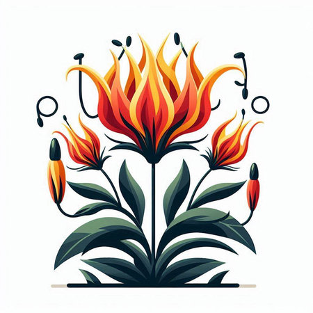 Vector illustration of a bouquet with lily flowers on white backgroundのイラスト素材