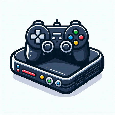 video game controller on a white background, vector illustration, eps 10のイラスト素材