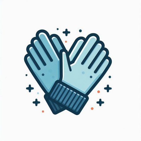 Hand drawn doodle gloves icon. Vector illustration isolated on white background.のイラスト素材