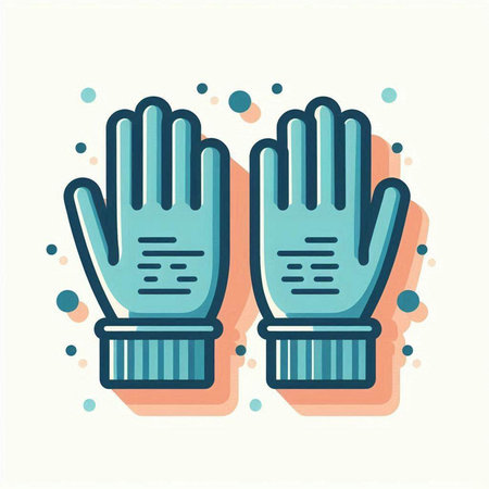 Gloves icon. Vector illustration in flat style. Isolated on white background.のイラスト素材
