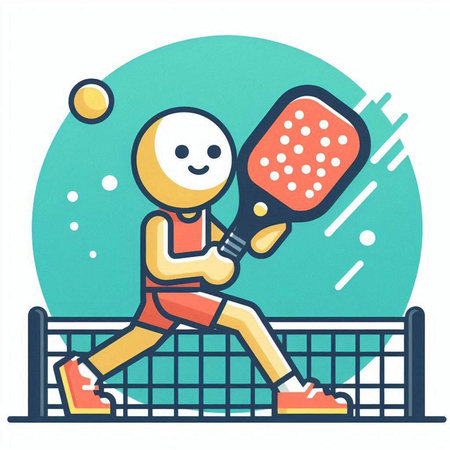 Table tennis player with racket and ball. Flat style vector illustration.のイラスト素材