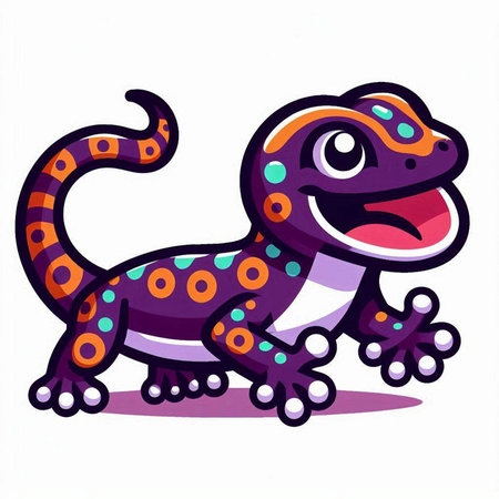 Illustration of a cute lizard on a white background. Vector illustration.のイラスト素材