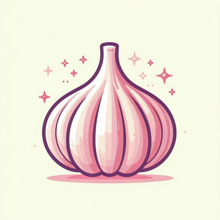 Illustration of Garlic. Vector illustration in a cartoon style.のイラスト素材