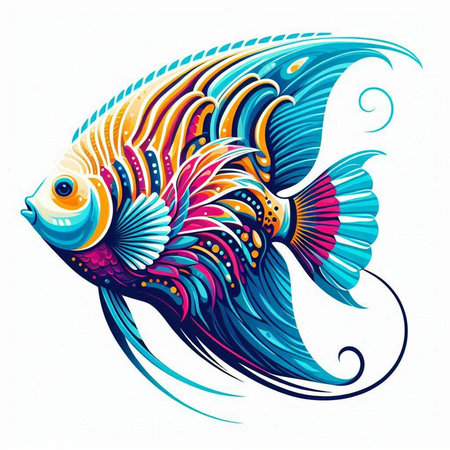 Colorful fish on a white background. Vector illustration for your designのイラスト素材