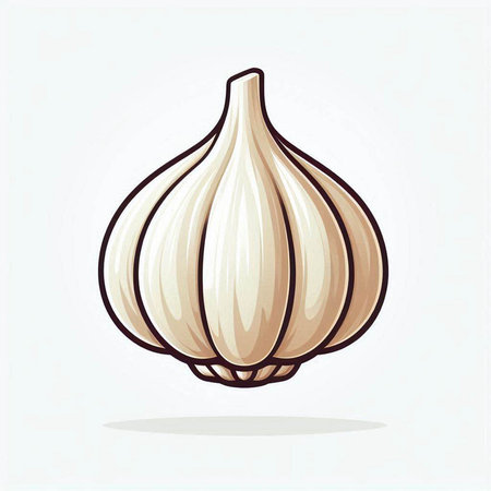 Garlic vector illustration isolated on white background. Garlic icon.のイラスト素材