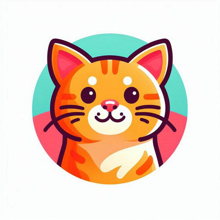 Cute cartoon cat. Vector illustration isolated on a white background.のイラスト素材
