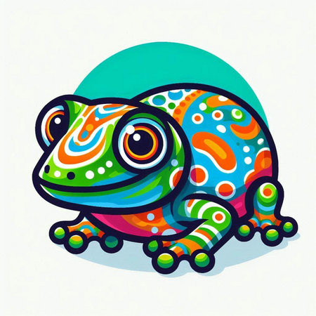 Colorful frog on a white background, vector illustration, eps 10のイラスト素材
